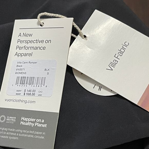 Vuori Villa Cami Romper in Black Size S NEW - Picture 8 of 9